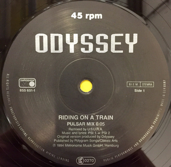 Odyssey - Riding On A Train (Remixes) | Metronome (855 651-1) - main