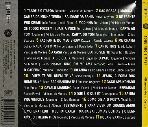 Toquinho &  MPB4 - 40 Anos De Música | Biscoito Fino (0004.09) - 2