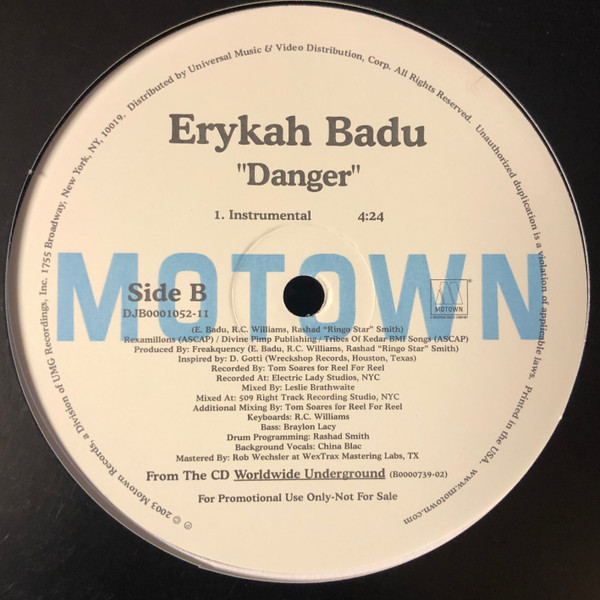 Erykah Badu - Danger | Motown (DJB0001052-11) - 2 Erykah Badu - Danger | Motown (DJB0001052-11) - 2