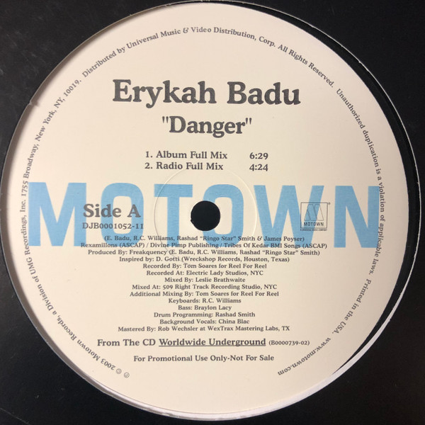 Erykah Badu - Danger | Motown (DJB0001052-11)