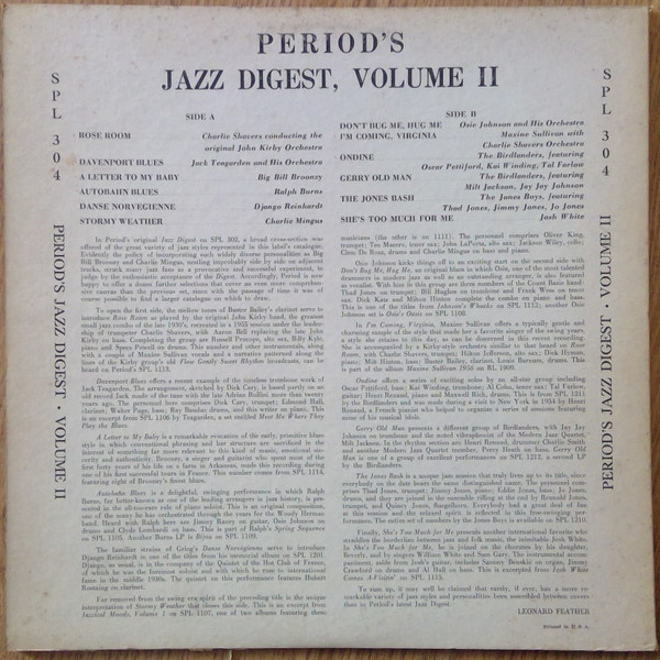 Various - Jazz Digest Volume II | Period Records (SPL 304) - 2 Various - Jazz Digest Volume II | Period Records (SPL 304) - 2