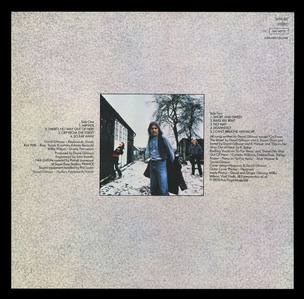 David Gilmour - David Gilmour | Harvest (SHVL 817) - 4