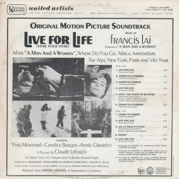 Francis Lai - Live For Life = Vivre Pour Vivre (Original Motion Picture Soundtrack) | United Artists Records (UAS 5165) - 2 Francis Lai - Live For Life = Vivre Pour Vivre (Original Motion Picture Soundtrack) | United Artists Records (UAS 5165) - 2