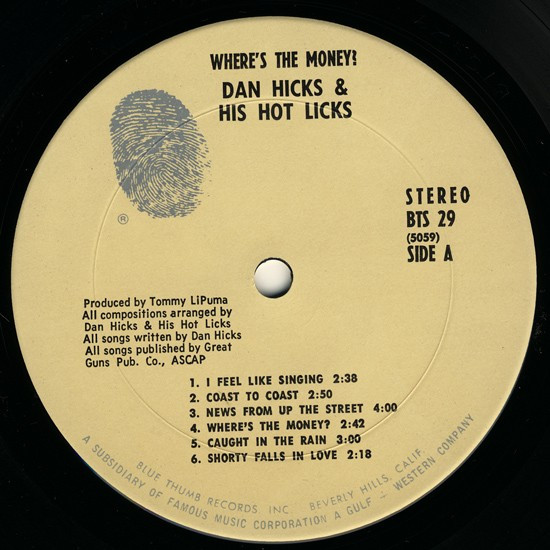 Dan Hicks And His Hot Licks - Where's The Money? | Blue Thumb Records (BTS 29) - 2 Dan Hicks And His Hot Licks - Where's The Money? | Blue Thumb Records (BTS 29) - 2