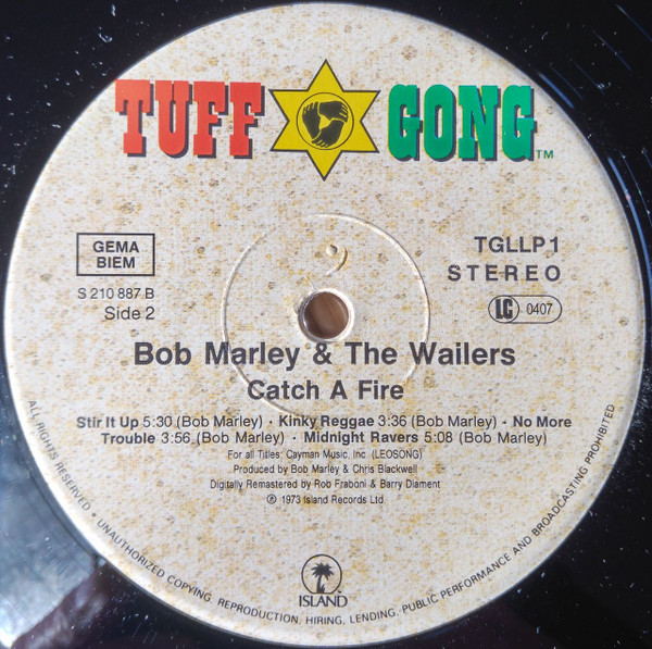Bob Marley & The Wailers - Catch A Fire | Tuff Gong (TGLLP1) - 4