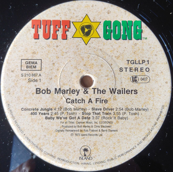 Bob Marley & The Wailers - Catch A Fire | Tuff Gong (TGLLP1) - 3
