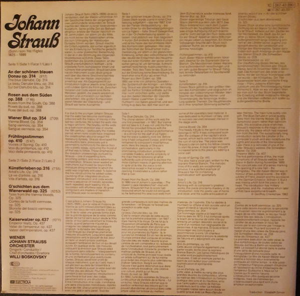 Willi Boskovsky / Wiener Johann Strauss Orchestra - Berühmte Strauß-Walzer | Die Stimme Seines Herrn (1C 067-43 280 T) - 2 Willi Boskovsky / Wiener Johann Strauss Orchestra - Berühmte Strauß-Walzer | Die Stimme Seines Herrn (1C 067-43 280 T) - 2