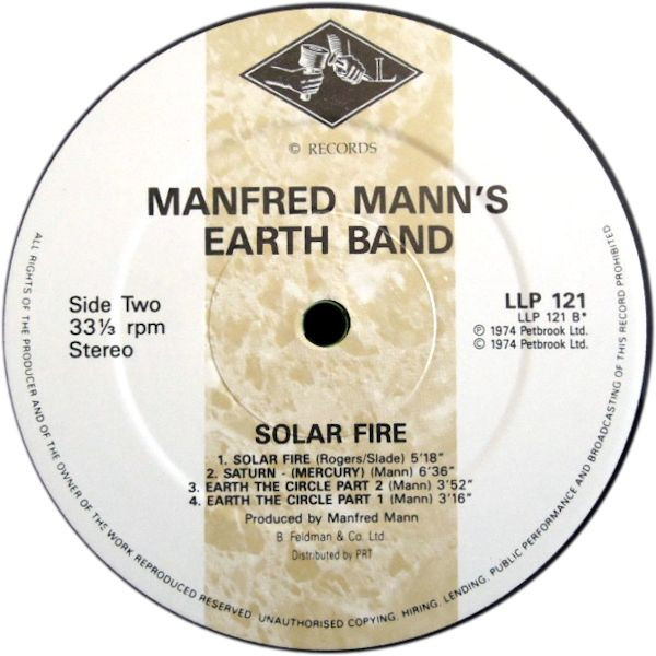 Manfred Mann's Earth Band - Solar Fire | Legacy Records (LLP121) - 2