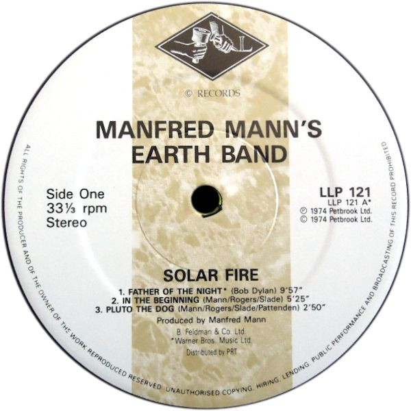Manfred Mann's Earth Band - Solar Fire | Legacy Records (LLP121) - main