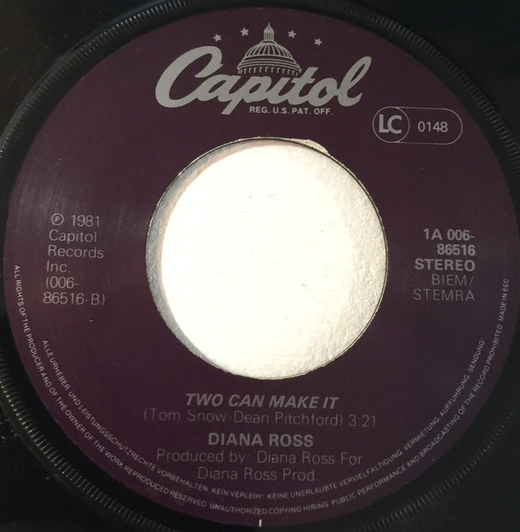 Diana Ross - Work That Body | Capitol Records (1A 006-86516) - 4 Diana Ross - Work That Body | Capitol Records (1A 006-86516) - 4