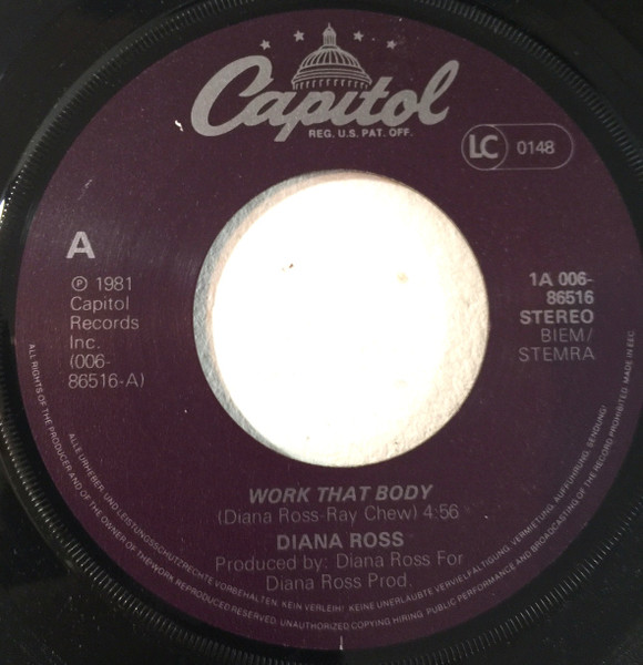 Diana Ross - Work That Body | Capitol Records (1A 006-86516) - 3 Diana Ross - Work That Body | Capitol Records (1A 006-86516) - 3