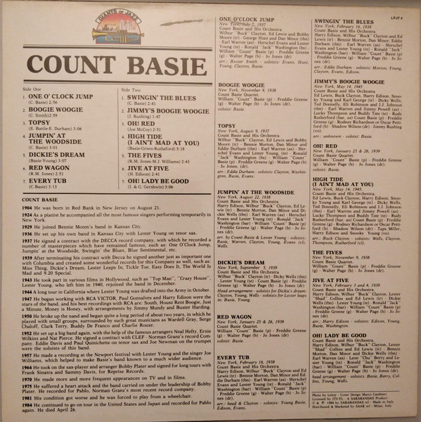Count Basie Orchestra - Count Basie And His Orchestra | Giants Of Jazz (LP JT 4) - 2