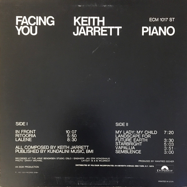 Keith Jarrett - Facing You | ECM Records (ECM 1017 ST) - 2 Keith Jarrett - Facing You | ECM Records (ECM 1017 ST) - 2