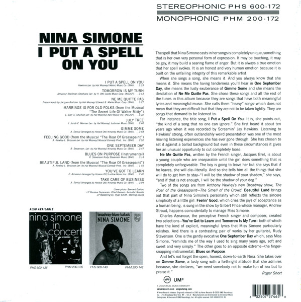 Nina Simone - I Put A Spell On You LP | Verve Records (B0032332-01) - 3 Nina Simone - I Put A Spell On You LP | Verve Records (B0032332-01) - 3