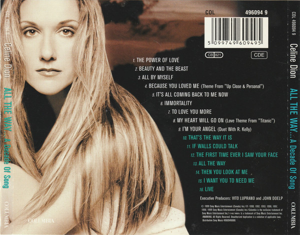 Céline Dion - All The Way... A Decade Of Song | Columbia (COL 496094 9) - 2