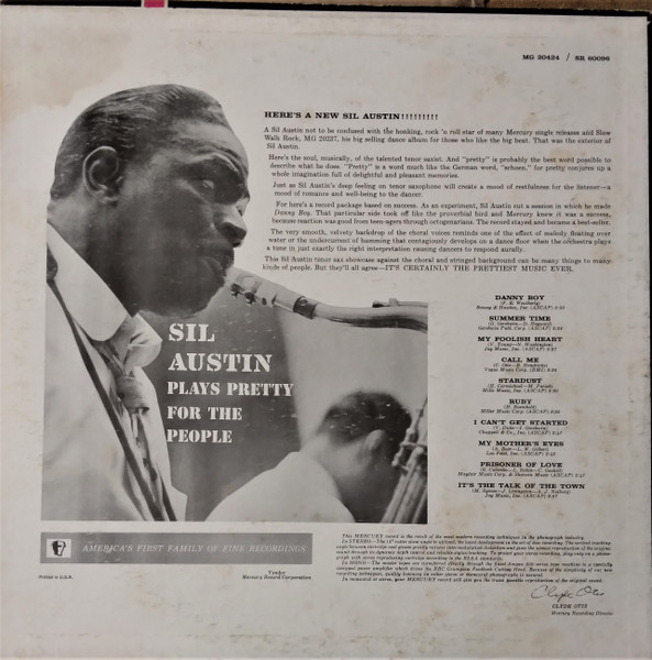 Sil Austin - Sil Austin Plays Pretty For The People | Mercury (MG 20424) - 2 Sil Austin - Sil Austin Plays Pretty For The People | Mercury (MG 20424) - 2