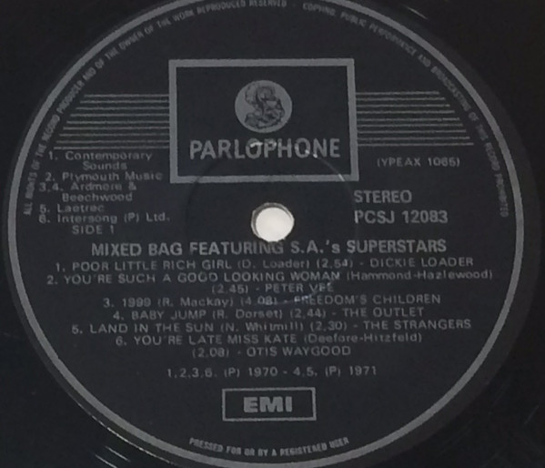 Various - Mixed Bag Featuring S.A.'s Superstars | Parlophone (PCSJ 12083) - 4 Various - Mixed Bag Featuring S.A.'s Superstars | Parlophone (PCSJ 12083) - 4