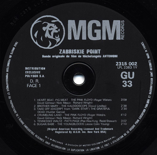 Various - Zabriskie Point (Bande Originale Du Film De Michelangelo Antonioni) | MGM Records (2 315 002) - 3