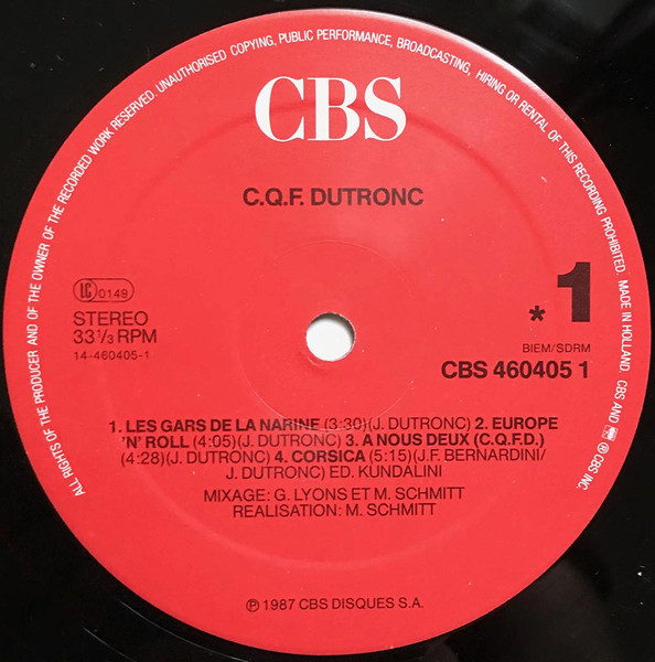 Jacques Dutronc - C.Q.F.Dutronc | CBS (460405 1) - 4