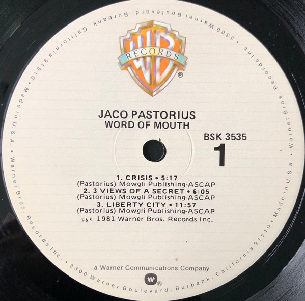 Jaco Pastorius - Word Of Mouth | Warner Bros. Records (BSK 3535) - 3 Jaco Pastorius - Word Of Mouth | Warner Bros. Records (BSK 3535) - 3
