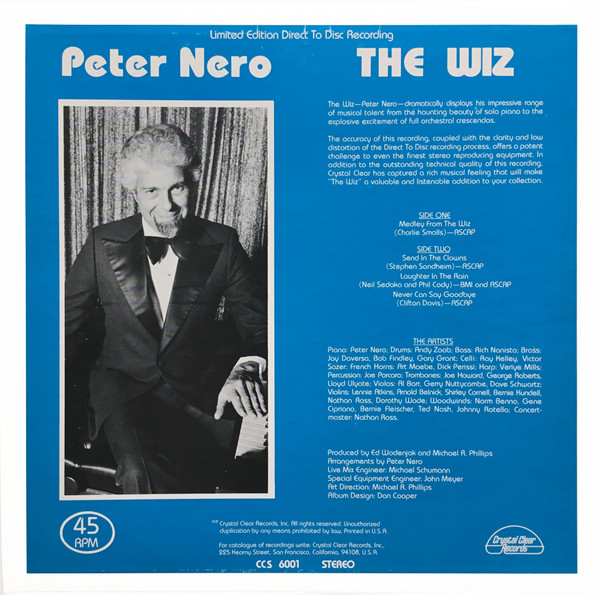 Peter Nero - The Wiz | Crystal Clear Records (CCS 6001) - 2 Peter Nero - The Wiz | Crystal Clear Records (CCS 6001) - 2
