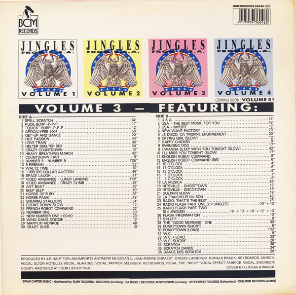 Unknown Artist - Jingles From U.S.A. - Volume 3 | BCM Records (36046) - 2