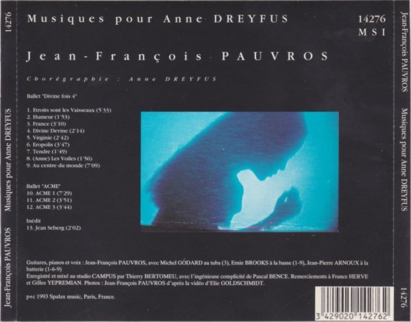 Jean-François Pauvros - Musiques Pour Anne Dreyfus | Spalax (14276) - 2 Jean-François Pauvros - Musiques Pour Anne Dreyfus | Spalax (14276) - 2