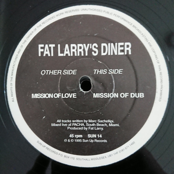 Fat Larry's Diner - Mission Of Love | Sun-Up Records (SUN 14) - main