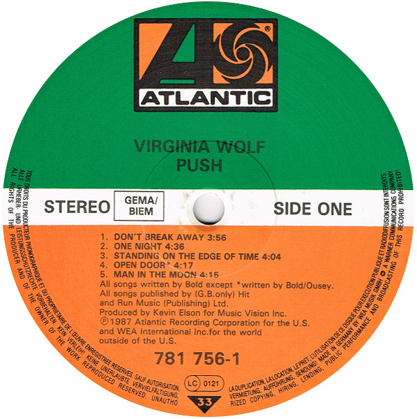 Virginia Wolf - Push | Atlantic (781 756-1) - 3