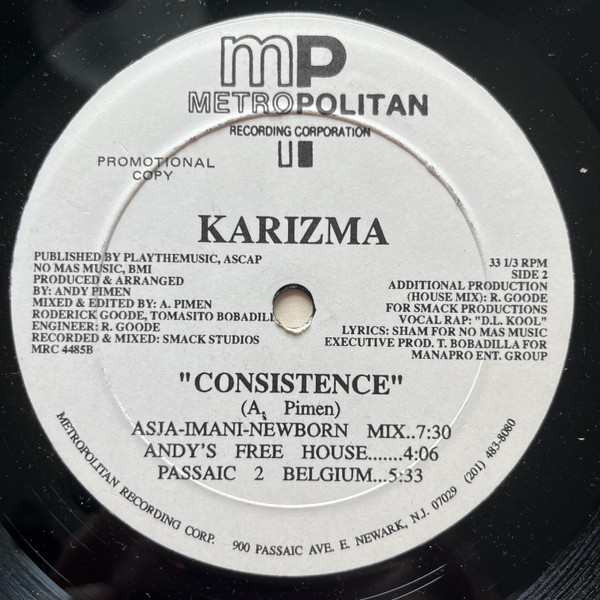 Karizma - Consistence | Metropolitan Recording Corporation (MRC 04485) - 2 Karizma - Consistence | Metropolitan Recording Corporation (MRC 04485) - 2