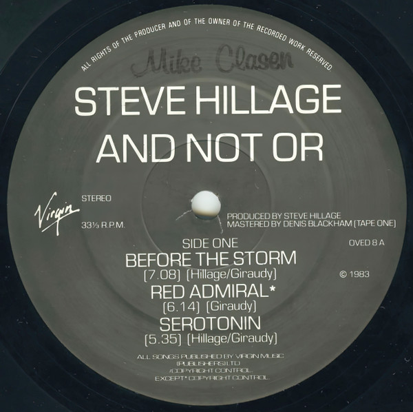 Steve Hillage - And Not Or | Virgin (OVED 8) - 3