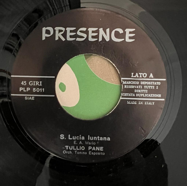 Tullio Pane - Santa Lucia Luntana / Quanno Tramonta 'o Sole | Presence Record (PLP5011) - 3