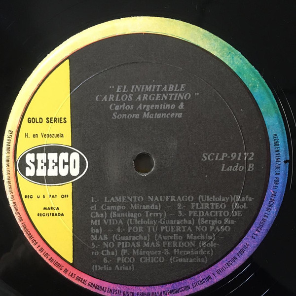 Carlos Argentino Con La Sonora Matancera - El Inimitable | Seeco (SCLP-9172) - 3 Carlos Argentino Con La Sonora Matancera - El Inimitable | Seeco (SCLP-9172) - 3