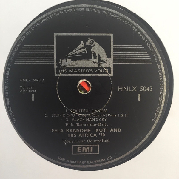 Fela Kuti And His Africa 70 - The Best Of Fela | His Master's Voice (HNLX 5043) - 3