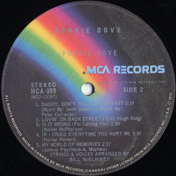 Ronnie Dove - Ronnie Dove | MCA Records (MCA-309) - 4 Ronnie Dove - Ronnie Dove | MCA Records (MCA-309) - 4