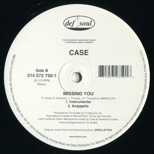 Case - Missing You | Def Soul (DEFR 15174-1) - 2