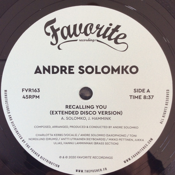 Andre Solomko - Recalling You | Favorite Recordings (FVR163) - main Andre Solomko - Recalling You | Favorite Recordings (FVR163) - main