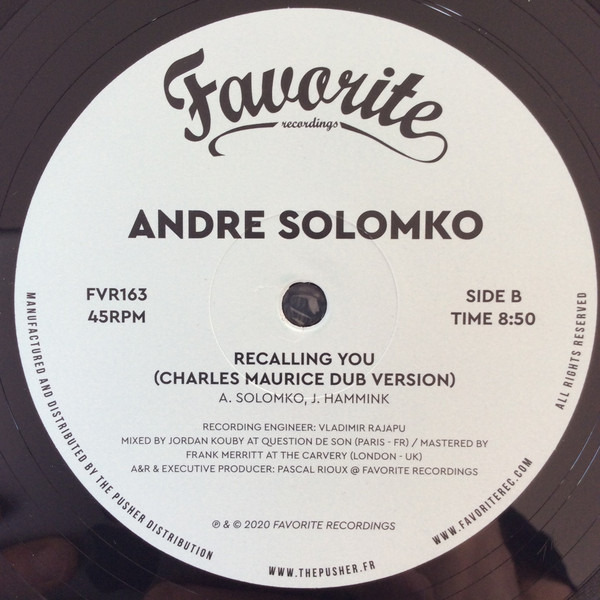 Andre Solomko - Recalling You | Favorite Recordings (FVR163) - 2 Andre Solomko - Recalling You | Favorite Recordings (FVR163) - 2