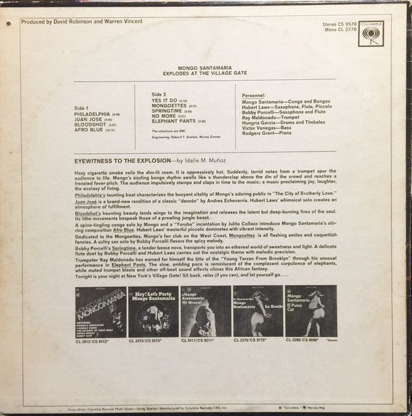 Mongo Santamaria - Mongo Santamaria Explodes At The Village Gate | Columbia (CS 9570) - 2