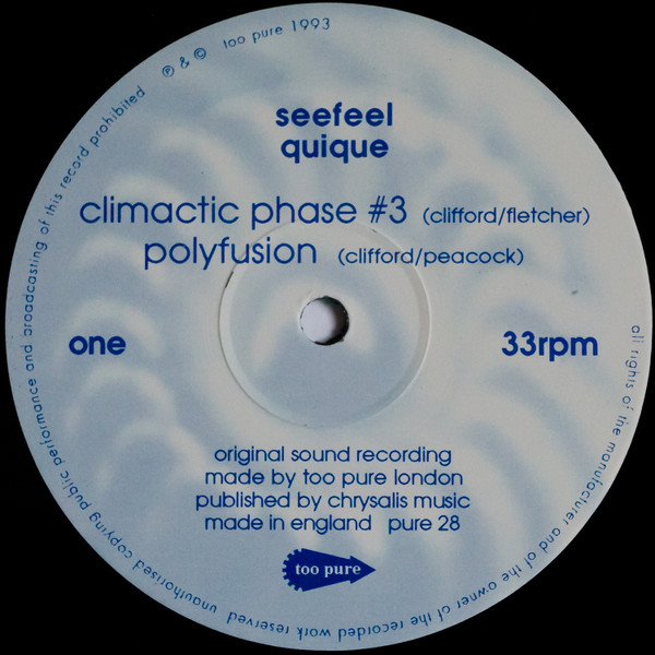Seefeel - Quique | Too Pure (PURE 28) - 3
