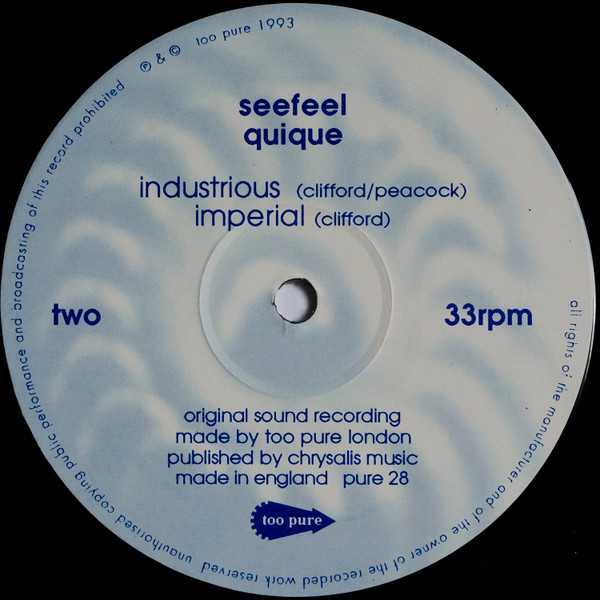Seefeel - Quique | Too Pure (PURE 28) - 4