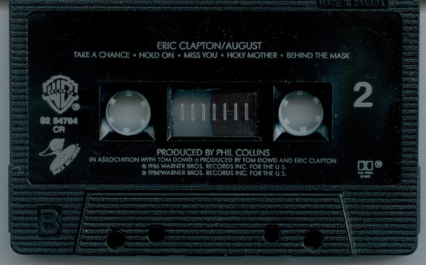 Eric Clapton - August [Cassette] | Warner Bros. Records (92 54764) - 4