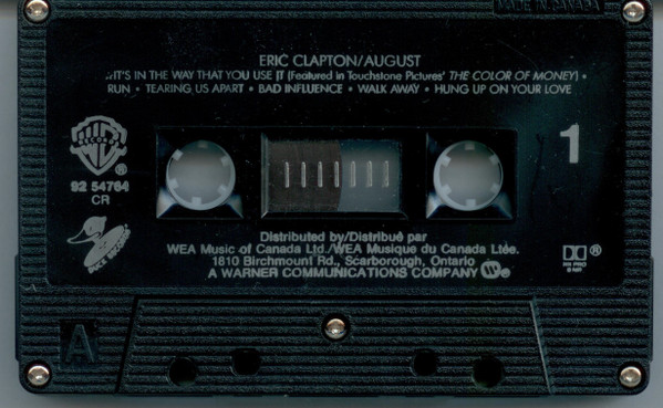 Eric Clapton - August [Cassette] | Warner Bros. Records (92 54764) - 3