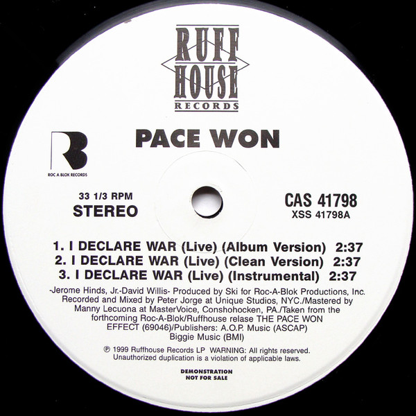 Pacewon - I Declare War | Ruffhouse Records (CAS 41798) - 2