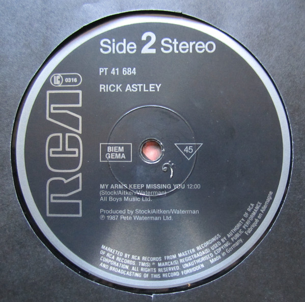 Rick Astley - When I Fall In Love / My Arms Keep Missing You | RCA (PT 41 684) - 4 Rick Astley - When I Fall In Love / My Arms Keep Missing You | RCA (PT 41 684) - 4