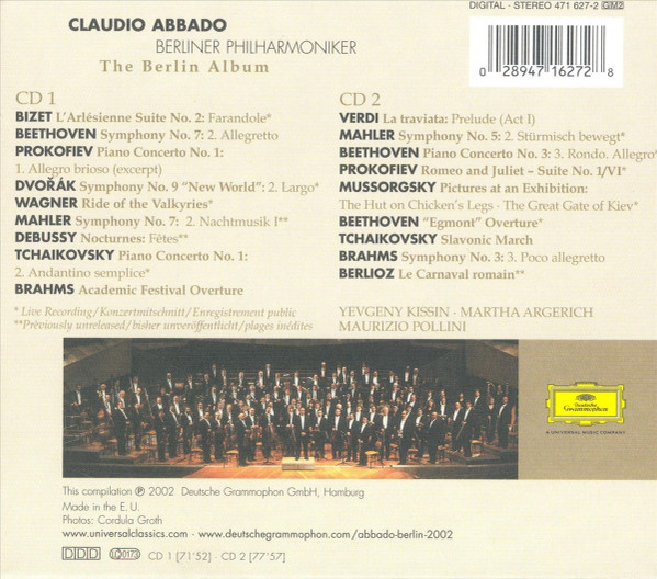 Claudio Abbado , Berliner Philharmoniker - The Berlin Album | Deutsche Grammophon (471 627-2) - 2 Claudio Abbado , Berliner Philharmoniker - The Berlin Album | Deutsche Grammophon (471 627-2) - 2