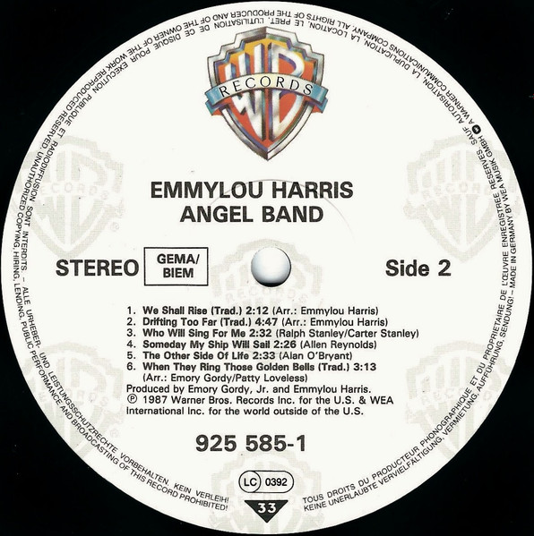 Emmylou Harris - Angel Band | Warner Bros. Records (925 585-1) - 4