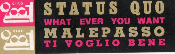 Status Quo / Enzo Malepasso - Whatever You Want / Ti Voglio Bene | Vertigo (AS 5000 560) - 3