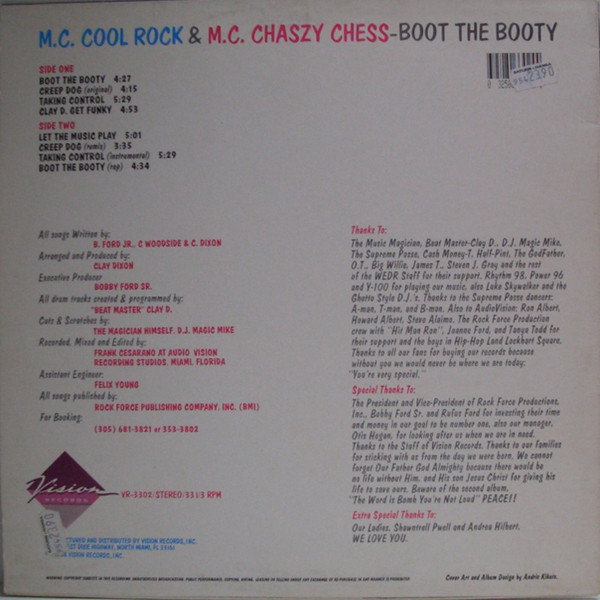 MC Cool Rock & MC Chaszy Chess - Boot The Booty | Vision Records (VR-3302) - 2 MC Cool Rock & MC Chaszy Chess - Boot The Booty | Vision Records (VR-3302) - 2