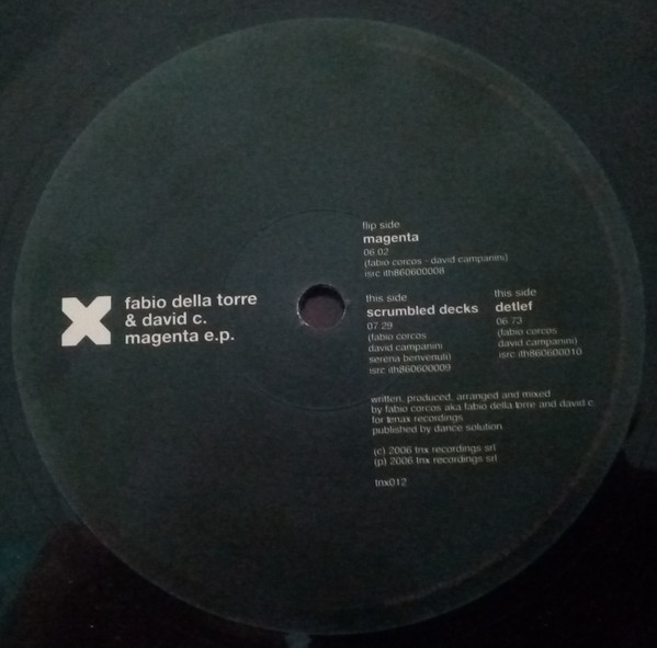 Fabio Della Torre & David C. - Magenta E.P. | Tenax Recordings (TNX012) - 4